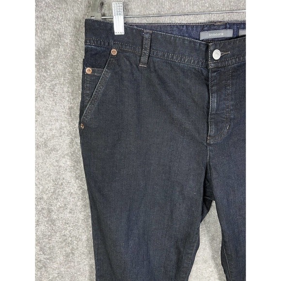 Liz Claiborne Slim Fit Straight Leg Jeans Womens Size 14 Dark Wash Blue Denim - Picture 6 of 16